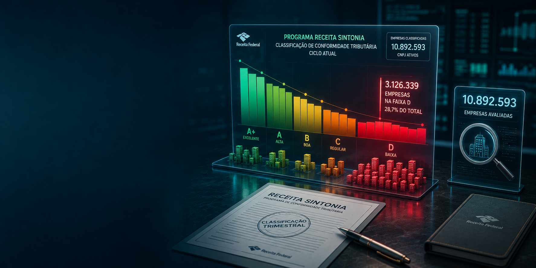 Receita classifica quase 11 milhões de empresas por nível de conformidade tributária
